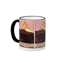 Vintage Travel Poster, Matterhorn, Switzerland Mug