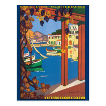 Vintage Travel Poster Mediterranean French Riviera Postcards