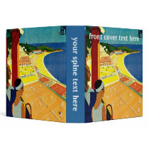 Vintage Travel Poster, Monte Carlo 3 Ring Binders