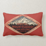 Vintage Travel Poster, Mount Everest, India Throw Pillow