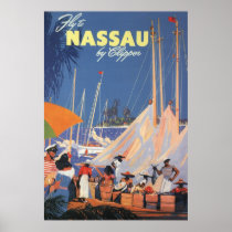 Vintage Travel Poster, Nassau, Florida