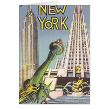 Vintage Travel Poster, New York City Landmarks Cards