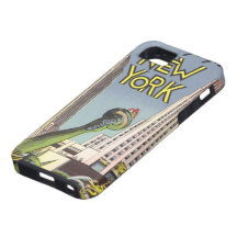 Vintage Travel Poster, New York City Landmarks iPhone 5 Case