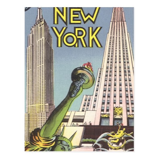 Vintage Travel Poster, New York City Landmarks Postcards