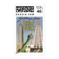Vintage Travel Poster, New York City Stamp