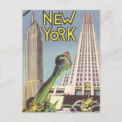 Vintage Travel Poster, New York City Postcard