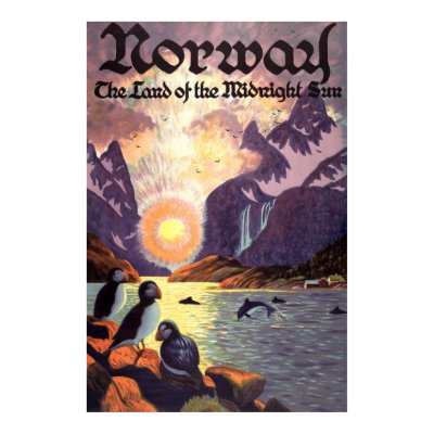 Vintage Travel Poster, Norway