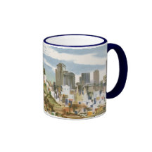 Vintage Travel Poster San Francisco Bay Ferry Boat Coffee Mug