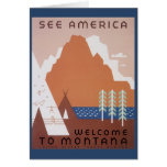 Vintage Travel Poster, See America, Montana Cards
