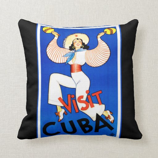 Vintage Travel Poster Throw Pillow Zazzle