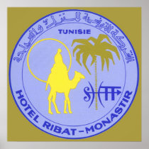 Vintage Travel Poster, Tunisia, Tunisie, Africa