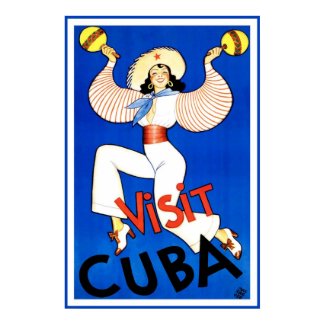 Vintage Travel Poster Visit Cuba print