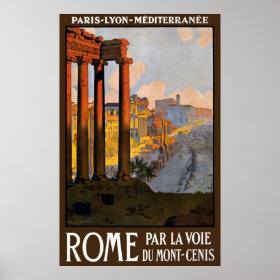 Vintage Travel, Rome Italy Roman Forum at Dawn Print