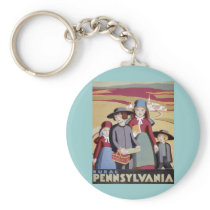 Vintage Travel - Rural Pennsylvania Key Chains