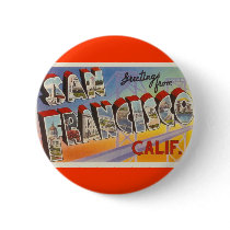 Vintage Travel San Francisco Button
