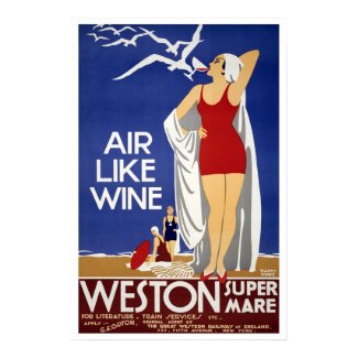 Vintage travel,Weston-super-Mare Poster