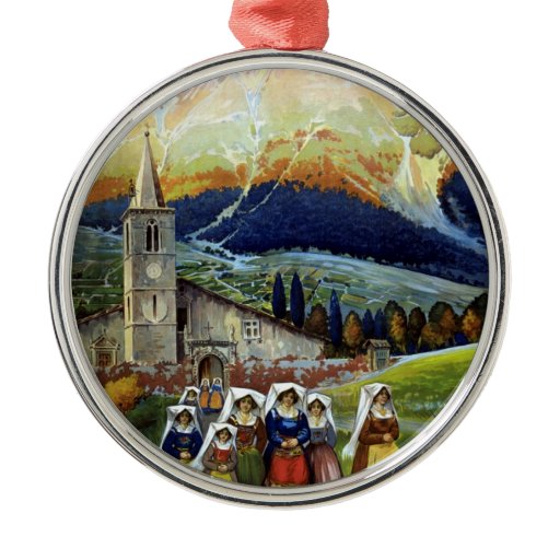 vintage travel women of abruzzo italy round metal vintage travel women of abruzzo italy round metal