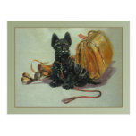 Vintage Traveling Scottie Dog Postcard