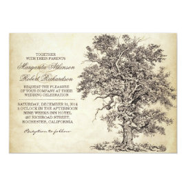 vintage tree old aged wedding invitations 5