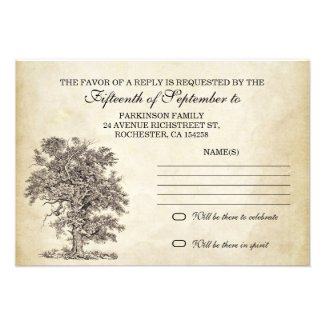 vintage tree old rsvp for wedding design personalized invitation