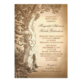 vintage tree old rustic wedding invitations 5