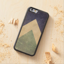 vintage, geometric, hipster, pattern, cool, triangle pattern, funny, retro, shabby, wood case, retro pattern, old, blue, green, geometric pattern, wood, case, [[missing key: type_carved_cas]] com design gráfico personalizado