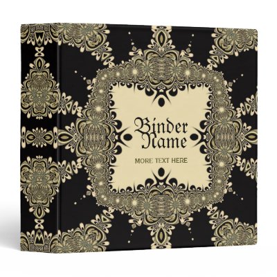 Vintage Tribal Tattoo Decorative Gold Black Binder