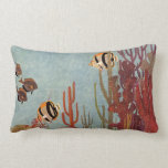 Vintage Tropical Fish and Coral in the Ocean Pillow