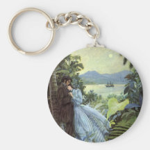 Vintage Tropical Love Key Chain