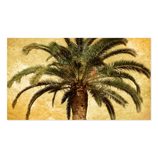 Vintage Tropical Palm Tree Business Cards (front side)