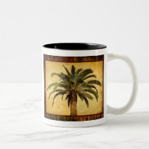 Vintage Tropical Palm Tree Mugs