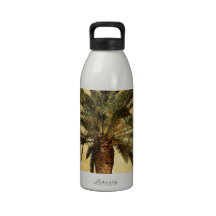 Vintage Tropical Palm Tree Reusable Water Bottle