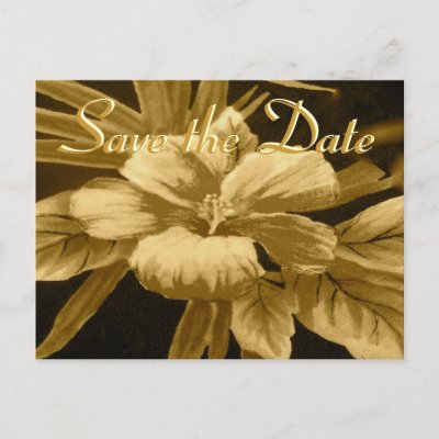 Vintage Tropical Save the Date Post Cards
