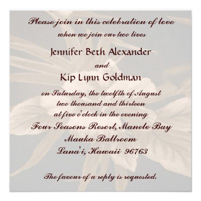 Vintage Tropical Wedding Personalized Invites