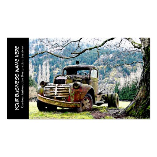 Vintage Truck Automotive Restoration Services Business Card Template (front side)