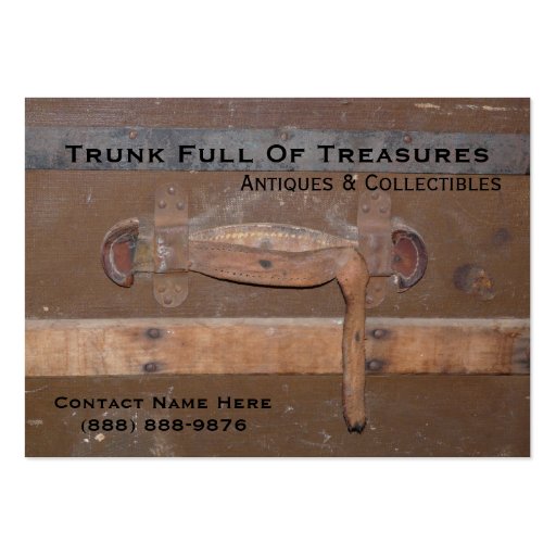 Vintage Trunk for Antiques and Collectibles Business Card Template (front side)