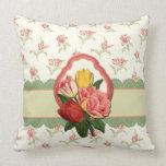 Vintage Tulips Pillow pillows