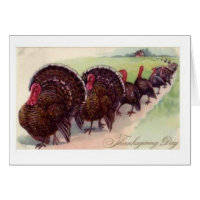 Vintage Turkey Parade Thanksgiving Card