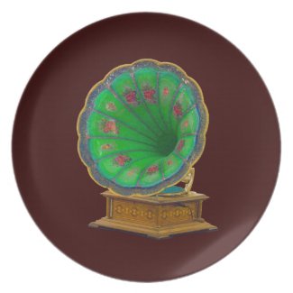 vintage turntable party plates