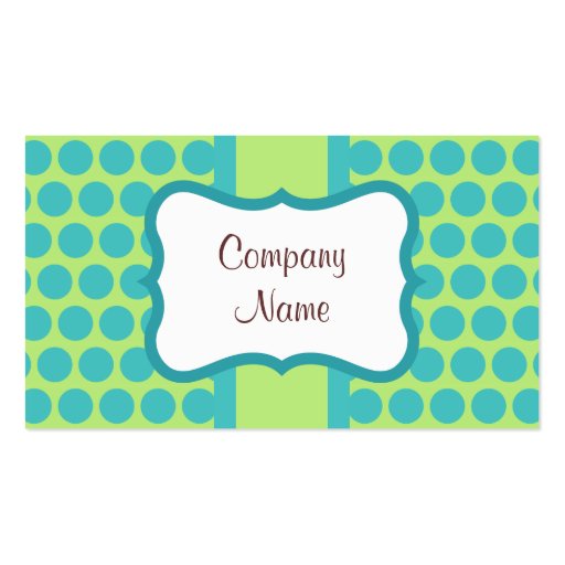 Vintage Turquoise Dots Business Card (front side)