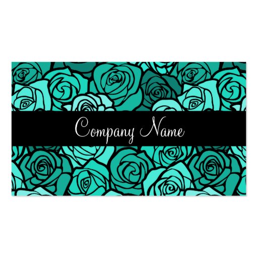 Vintage turquoise roses Business Card (front side)