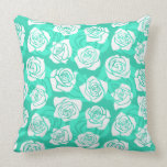 Vintage turquoise roses Pillow