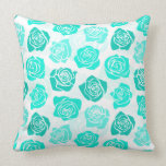 Vintage turquoise roses Pillow