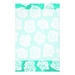 Vintage turquoise roses Stationery
