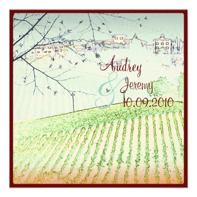 Vintage, Tuscany Vinyard/wedding invitations