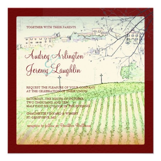 Vintage, Tuscany Vinyard/wedding invitations