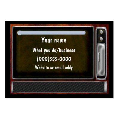 vintage tv business card by wolffreeborn