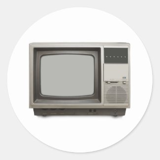 vintage tv set sticker