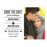 Vintage Type Wedding Save The Date - White postcards