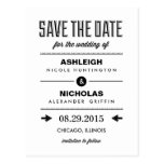 Vintage Type Wedding Save The Date - White postcards